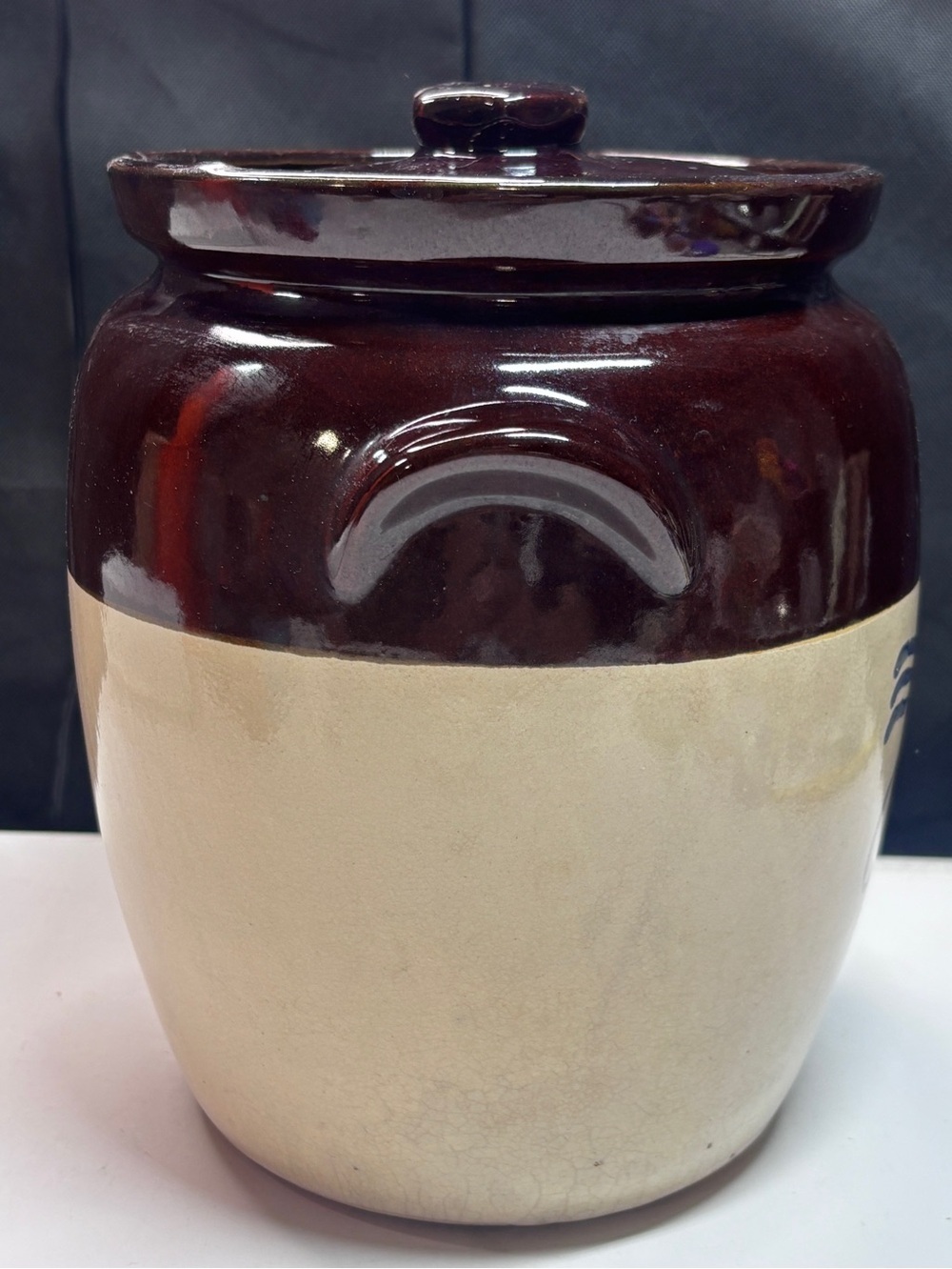 Cookie Crock Bean Pot Look Farmhouse COOKIE JAR Brown Drip Robinson Ransbottom - Picture 4 of 15